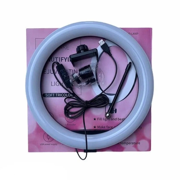 Кольцевая LED лампа S31 33см 1 крепление на телефон USB - изображение 5