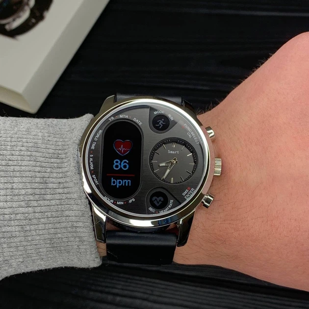 Мужские смарт часы AirPlus T3 Pro Smart Watch c механическим и цифровым циферблатами. Металлический корпус. - изображение 4