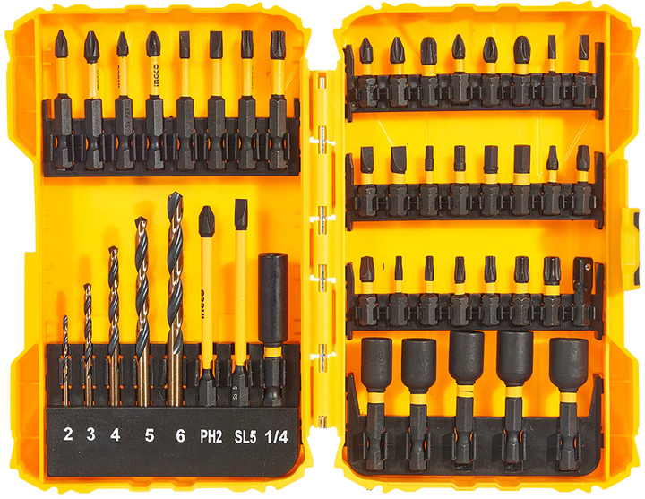 Набор ударных бит, головок и сверл INGCO INDUSTRIAL 45 шт (AKDL24502 ...