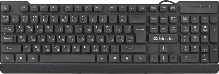 Клавіатура дротова Defender Element HB-190 UKR USB Black (45192) - зображення 1