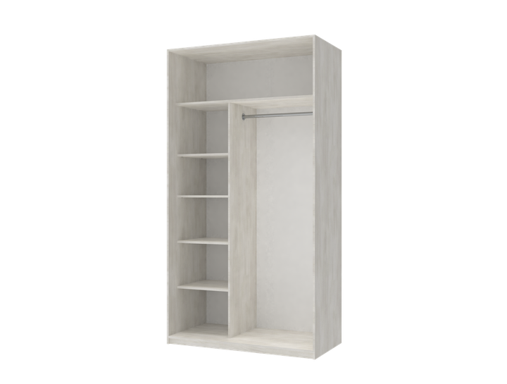 Двухдверный шкаф купе с зеркалом Doros Сити Лайт 120х45х225 (ДСП, Зеркало) Белое дерево - изображение 4