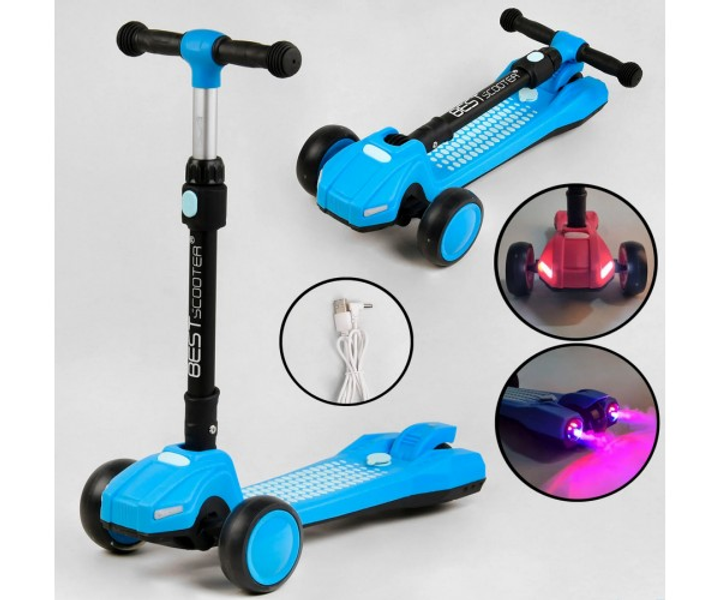 Самокат трехколесный Best Scooter Maxi с турбинами LT10635 свето ...