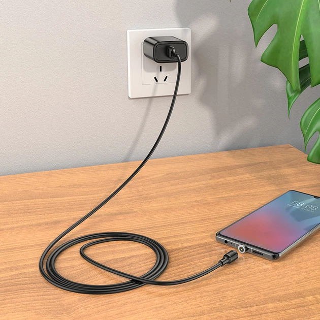 Кабель HOCO X52 USB to Micro 2.4A, 1m, PVC, PVC connectors, magnetic, Black - Фото 4 Кабель HOCO X52 USB to Micro 2.4A, 1m, PVC, PVC connectors, magnetic, Black - изображение 4