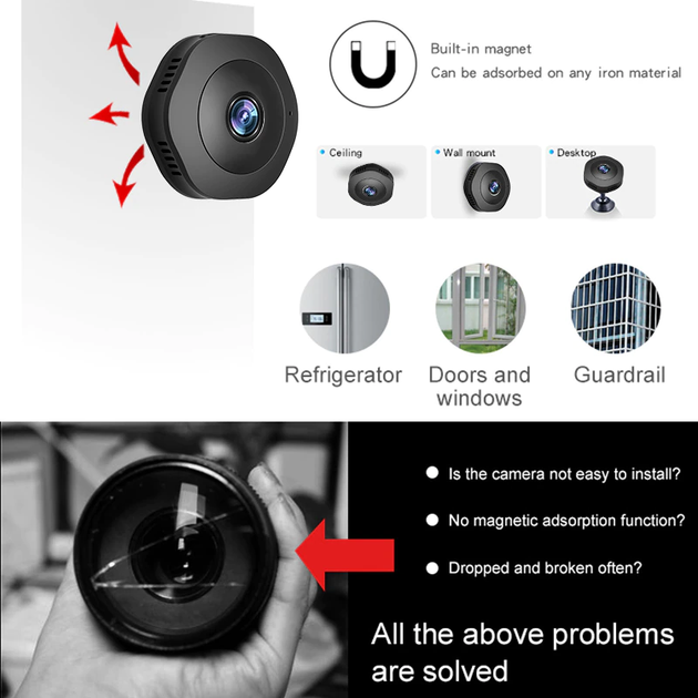 Мини камера Wi-Fi Wsdcam H6 4K, 1080P, HD с датчиком движения - изображение 6