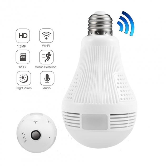 Панорамная круговая IP камера VS2-BULB камера-лампочка "рыбий глаз" WiFi 360° - изображение 5