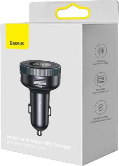 FM-трансмітер Baseus Enjoy Car Wireless MP3 Charger Black (CCLH-01) - зображення 5