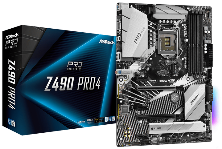 Материнская плата ASRock Z490 Pro4 (s1200, Intel Z490, PCI-Ex16) - Фото 5 Материнская плата ASRock Z490 Pro4 (s1200, Intel Z490, PCI-Ex16) - изображение 5