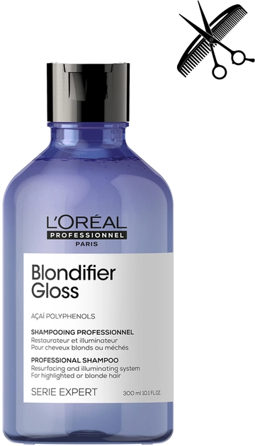 Акция на Професійний відновлювальний шампунь L'Oreal Professionnel Serie Expert Blondifier Gloss для сяйва фарбованого у відтінки блонд волосся 300 мл от Rozetka