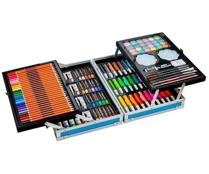 Набор детский для творчества Drawing Board 145 3965, 145 предметов, голубой - изображение 10