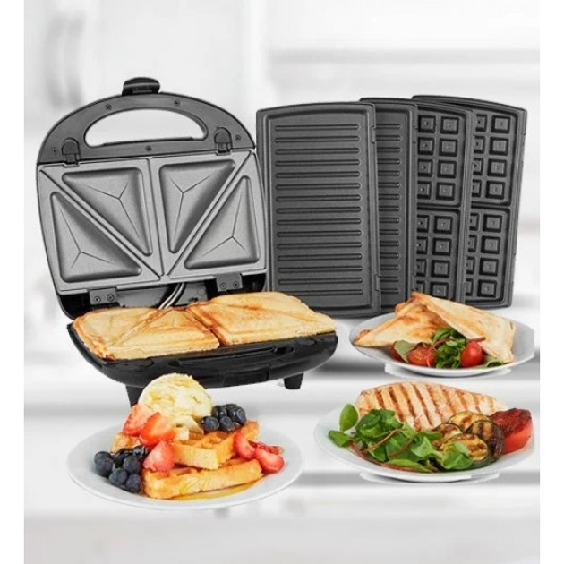 Мультимейкер 4 в 1 (Сендвичница, бутербродница, вафельница, орешница ...