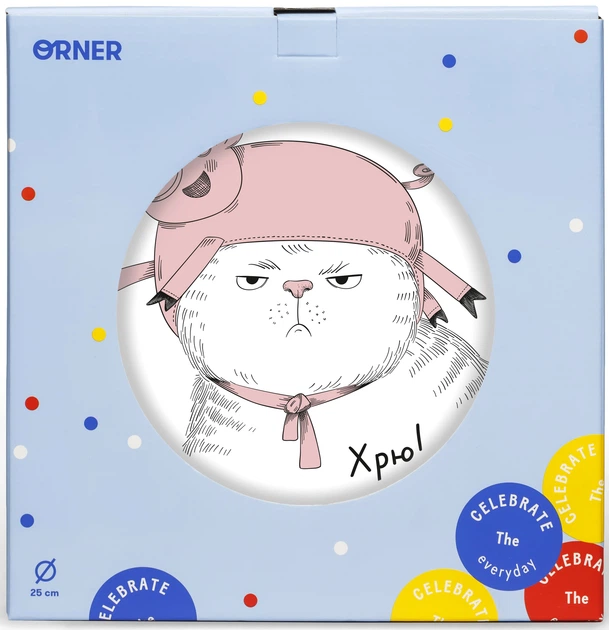 Тарілка обідня Orner "Хрю" кругла 25 см (orner-0625) - Фото 2 Тарілка обідня Orner "Хрю" кругла 25 см (orner-0625) - зображення 2