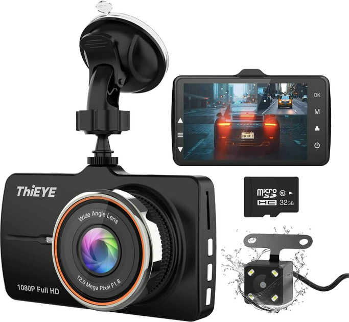 Car DVR Dash Camera - Full HD P, Wide Angle, Night Vision