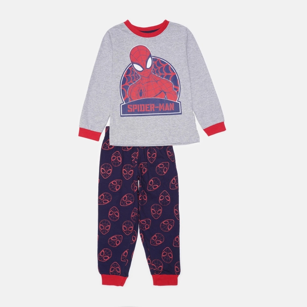 Акция на Піжама (футболка з довгими рукавами + штани) для хлопчика Disney Spiderman 2200007674 104 см Сіра от Rozetka