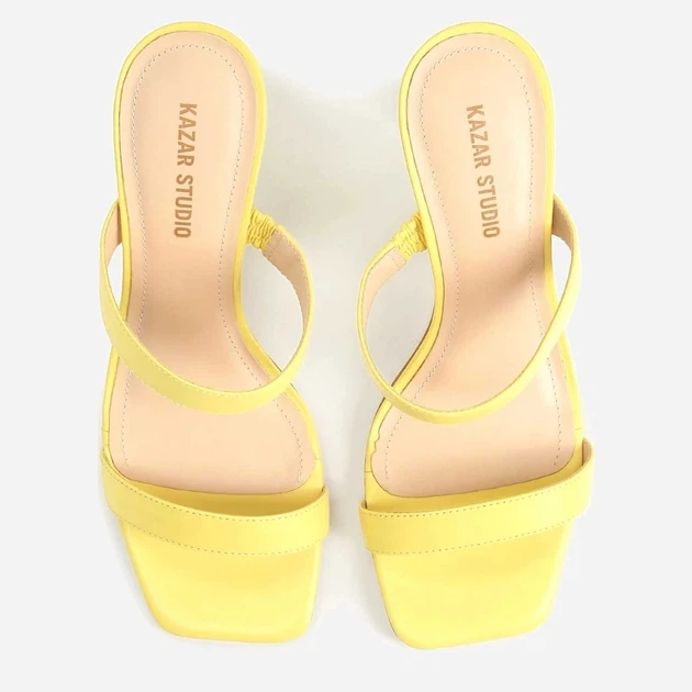 Klapki mule damskie na obcasie Kazar 61376-01-08 40 Żółte (5903387745562) - obraz 4