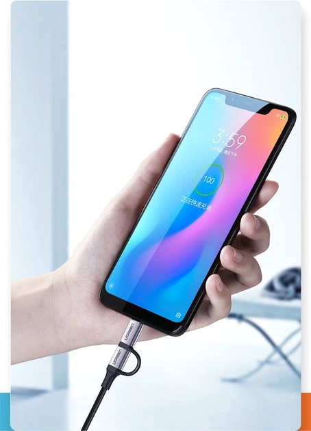 Кабель Ugreen US177 USB 2.0 to Micro + USB Type-C Cable 3 А 1 м Black (6957303838752) - зображення 3