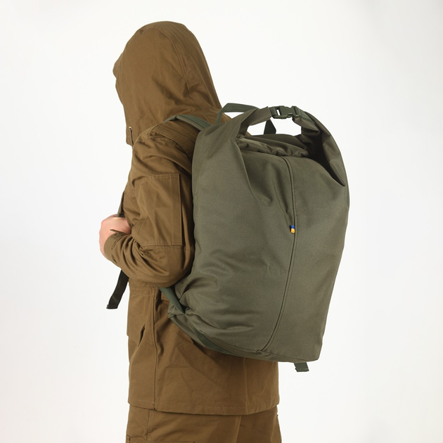 Рюкзак для речей із прогумованного оксфорду, речовий тактичний мішок на 45 літрів Melgo олива - зображення 1