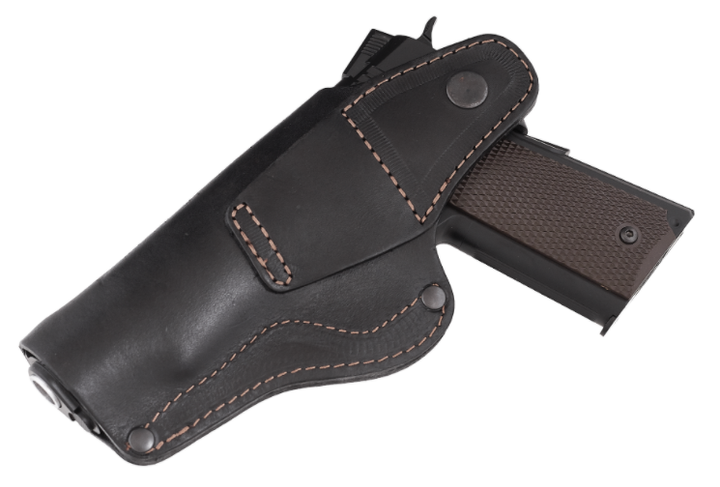 Кобура Colt 1911 поясная + скрытого внутрибрючного ношения не формованная с клипсой (кожа, чёрная)97445 - изображение 2