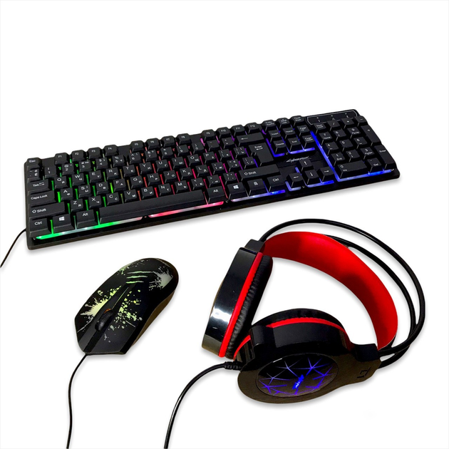 Игровой компьютерный комплект с подсветкой CYBERPUNK CP-009 4в1 ...