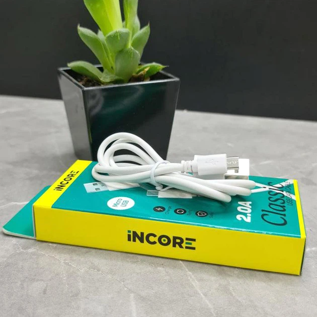 Кабель USB INCORE Classic Micro USB 2A/1m білий – низкие цены, кредит ...