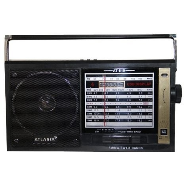 Радиоприемник Atlanfa AT-819, акустическая система с функцией USB+SD Черный (NF005) - изображение 2