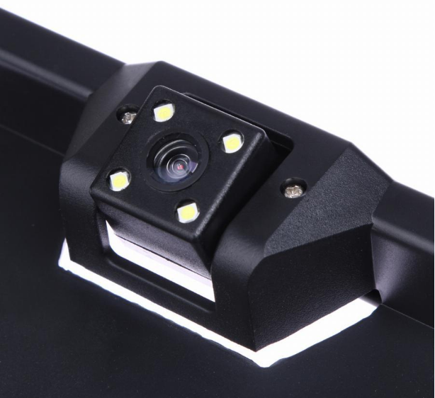 Камера заднього виду в номерній рамці з 4 LED підсвічуванням Black - зображення 3