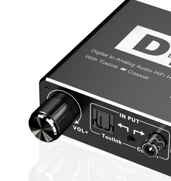 ЦАП HI-FI 192кГц Конвертер цифровой оптический с регулятором громкости ...