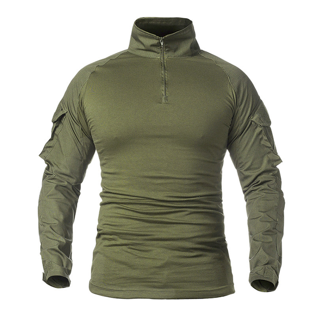 Тактическая рубашка мужская с длинным рукавом камуфляжная армейская Lesko A655 Green 3XL (40р.) (F_4256-12577) - изображение 1