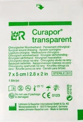 Повязка пленочная хирургическая с адсорбующей подушечкой, стерильная Curapor® transparent, 7 x 5 cm (см), 5 шт - изображение 2
