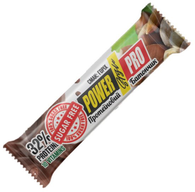 Батончики Power Pro NUTELLA Без сахара 32% 60 г Ореховый (4820214003071 ...