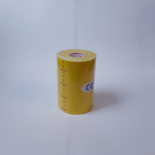 Кінезіо тейп Kinesiology Tape 10см х 5м жовтий - зображення 1