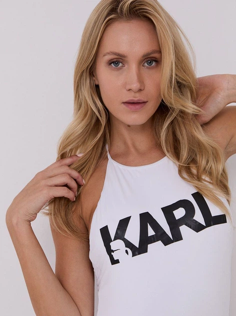 Strój kąpielowy jednoczęściowy damski Karl Lagerfeld KL21WOP03 XS Biały (8051884140261) - obraz 3