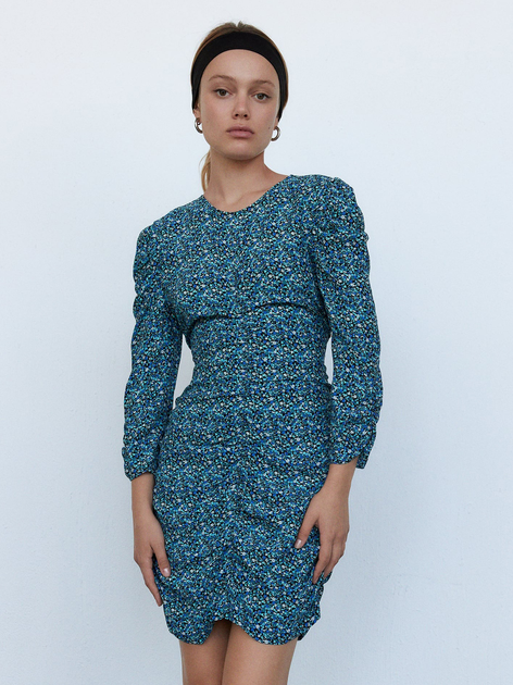 Акція на Сукня міні осіння жіноча Zara 9006-162-330 XS Бірюзова від Rozetka