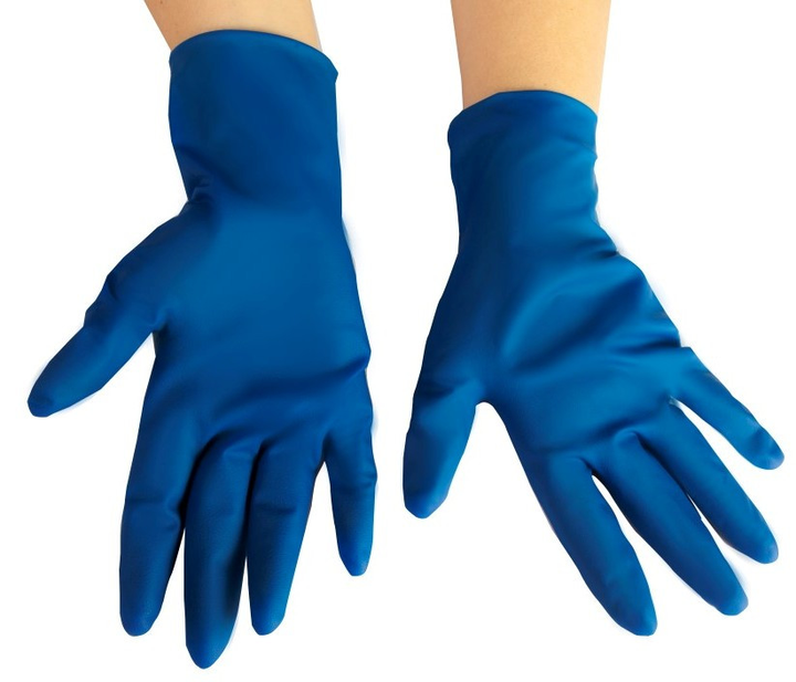 Перчатки латексные смотровые нестерильные неприпудренные IGAR HIGH RISK (синие) 50 шт XL - изображение 1