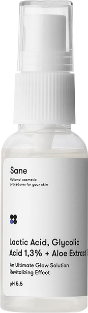 Сыворотка для лица Sane с молочной и гликолевой кислотой + экстракт алоэ 30 мл (533824040201/4820266830502) 