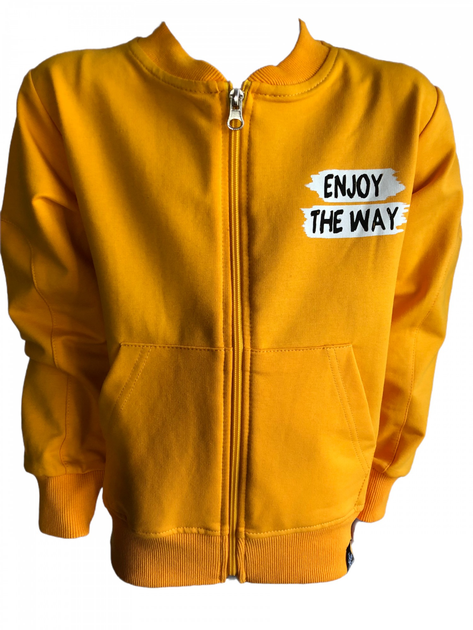Кофта бомбер на молнии для мальчика ENJOY Желтый, 104-110 