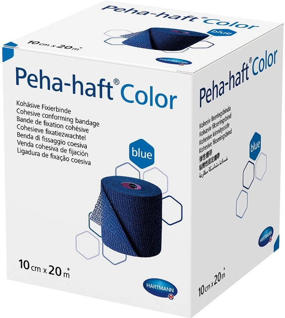 Бинт когезивний фіксувальний Hartmann Peha-haft Color синій 10 см x 20 м 1 шт. (9324752) - зображення 1