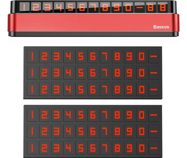 Автомобильная парковочная табличка Baseus Parking Number Plate (ACNUM-B09) Red [60309] - изображение 3