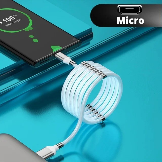 Магнітний кабель для зарядки телефона Micro USB Fast Data Cable 1м .