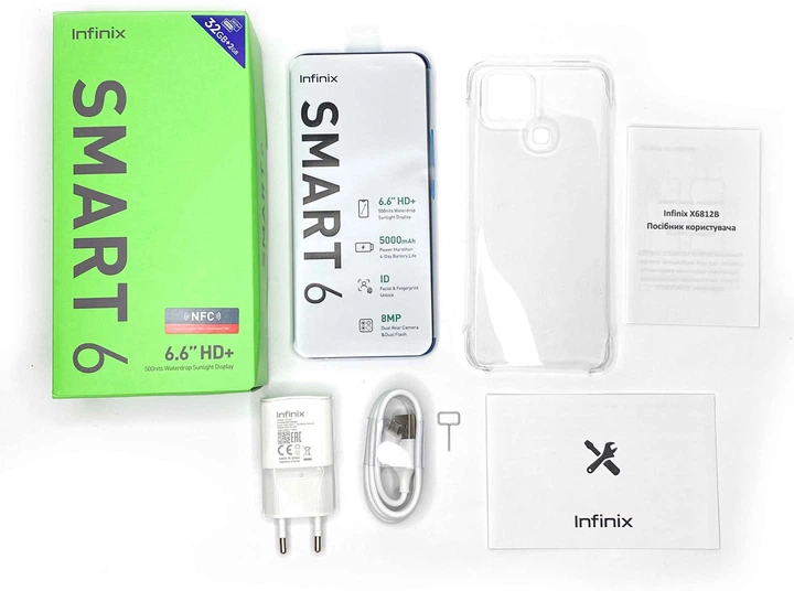 Мобільний телефон Infinix Smart 6 2/32GB NFC Heart of Ocean UA - Фото 8 Мобільний телефон Infinix Smart 6 2/32GB NFC Heart of Ocean UA - зображення 8