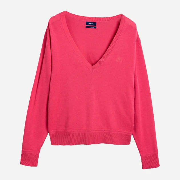 Pulower damski GANT Light Cotton V Neck 4801516 L Różowy (7325705657704) - obraz 3
