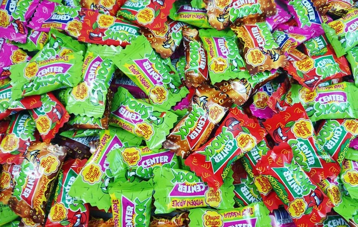 Жевательная резинка Chupa Chups Center Shock Monster Orange Жвачка