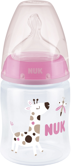 Пляшечка NUK First Choice Plus Жираф 150 мл Рожева (4008600418184)(4008600360032) - зображення 1
