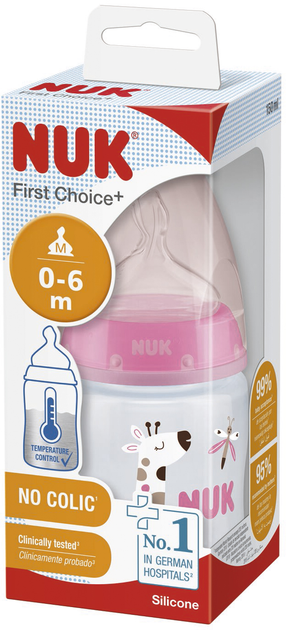Пляшечка NUK First Choice Plus Жираф 150 мл Рожева (4008600418184)(4008600360032) - зображення 2
