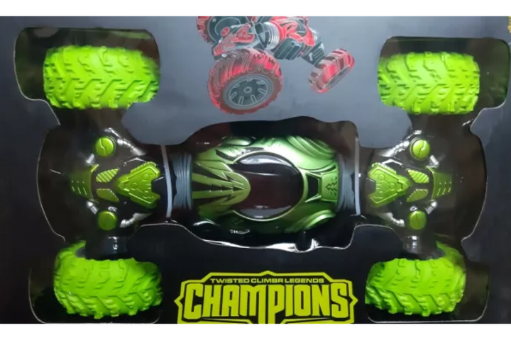 Трюковая машинка-перевёртыш на пульте управления Champions 2588 Зеленая - изображение 5