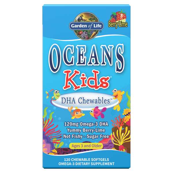 Риб'ячий жир для дітей Oceans Kids DHA Chewable Garden of Life ягоди лайм 120 жувальнихтаблеток (GOL048) - Фото 3 Риб'ячий жир для дітей Oceans Kids DHA Chewable Garden of Life ягоди лайм 120 жувальнихтаблеток (GOL048) - зображення 3