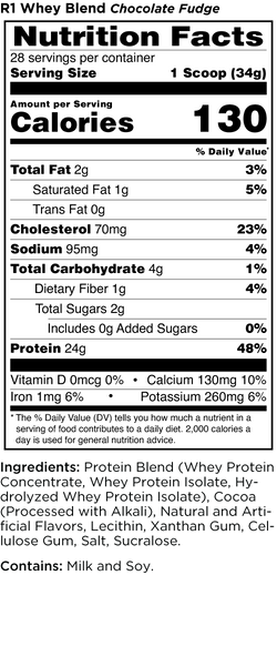 Протеин R1 Whey Blend Rule One шоколадная выпечка 908 г (RO031) - изображение 3