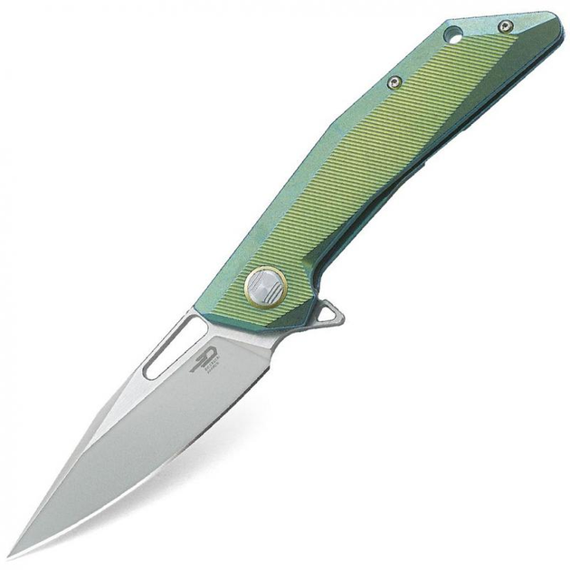 Нож складной карманный Bestech Knife SHRAPNEL Green and Gold BT1802B (90/213 мм) - изображение 2