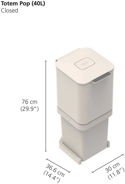 Органайзер для сміття Joseph Joseph Totem Pop stone 40 л (5028420001723) - зображення 13