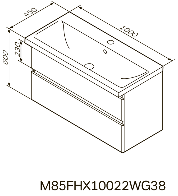 Тумба подвесная AM.PM X-Joy 100 см с умывальником (M85-FHX1002-WC1002WG38) - изображение 2