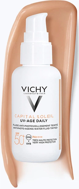 Lekki fluid przeciwsłoneczny Vichy Capital Soleil przeciw oznakom fotostarzenia skóry twarzy z uniwersalnym pigmentem tonującym SPF 50+ 40 ml (3337875795265) - obraz 4